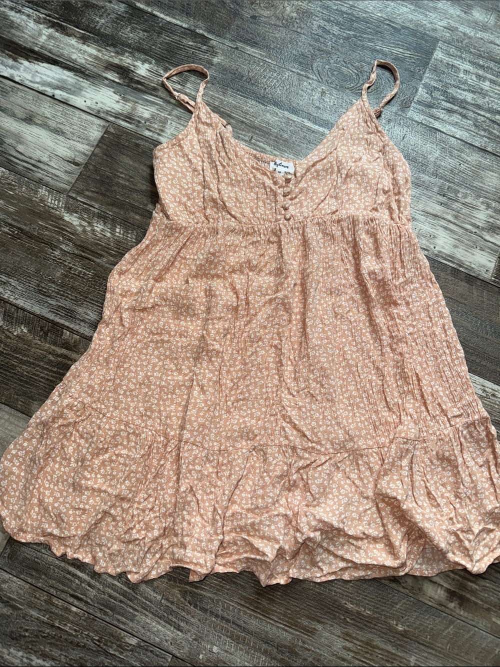 Light Peach Floral Button-Front